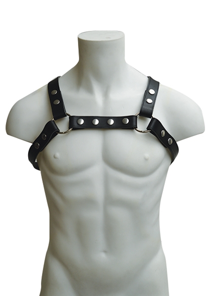 LEATHER X-BACK HARNESS BLACK MISTER B URBAN